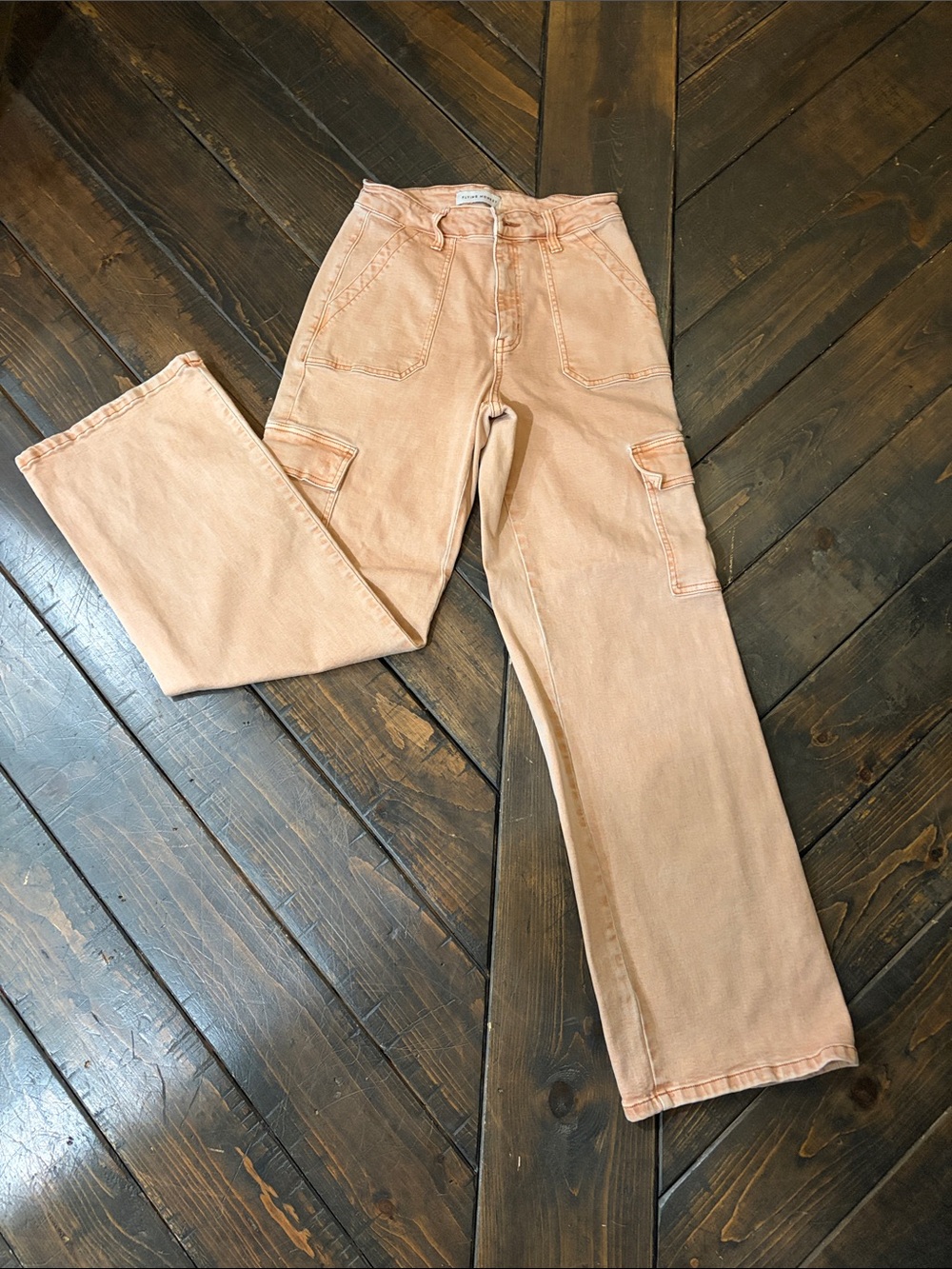 Flying Monkey Peach Straight-Leg Cargo Jeans